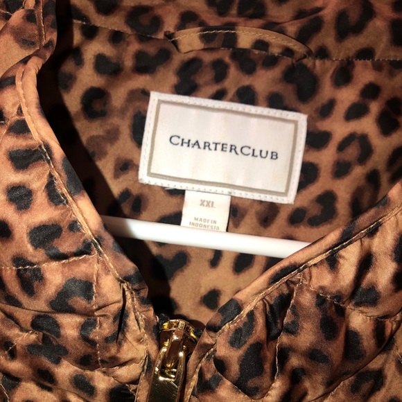 Charter Club Animal Print Quilted Vest - Picture 4 of 6